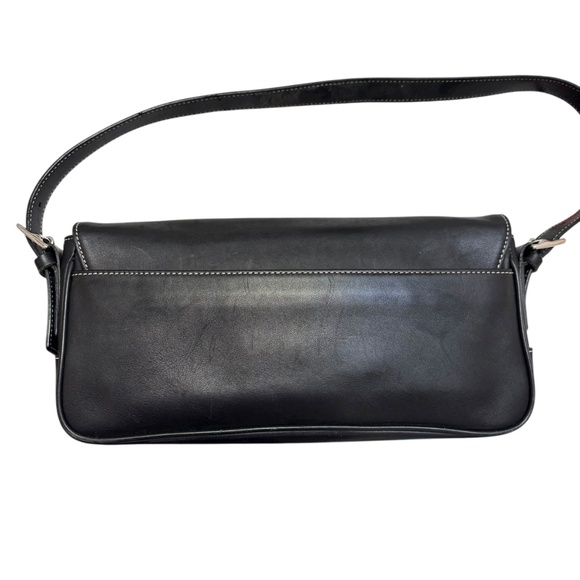 Coach 7784 vintage y2k black leather east west baguette shoulder bag - Picture 2 of 7